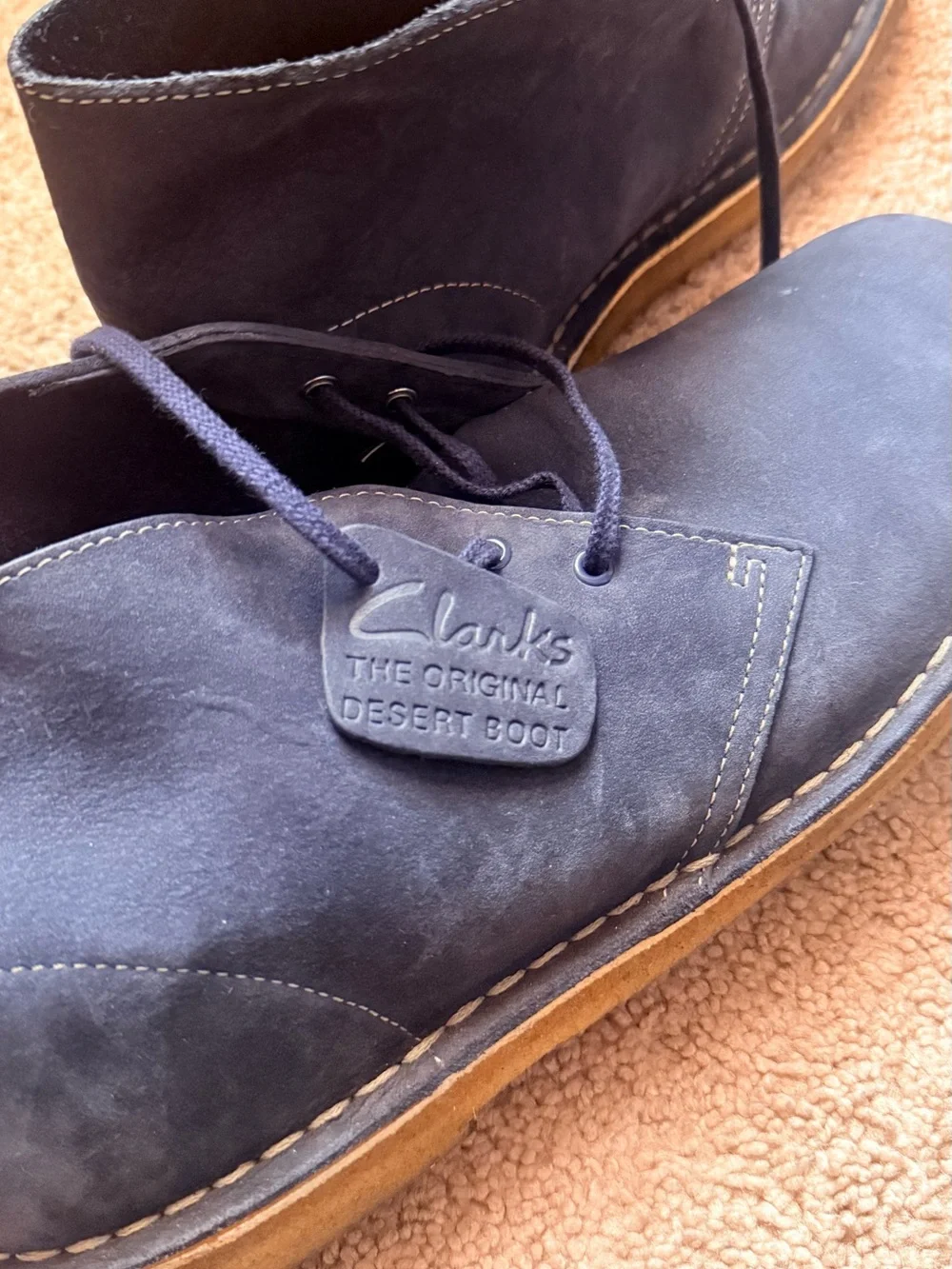 Clarks Men's Navy Leather Chukka Boots